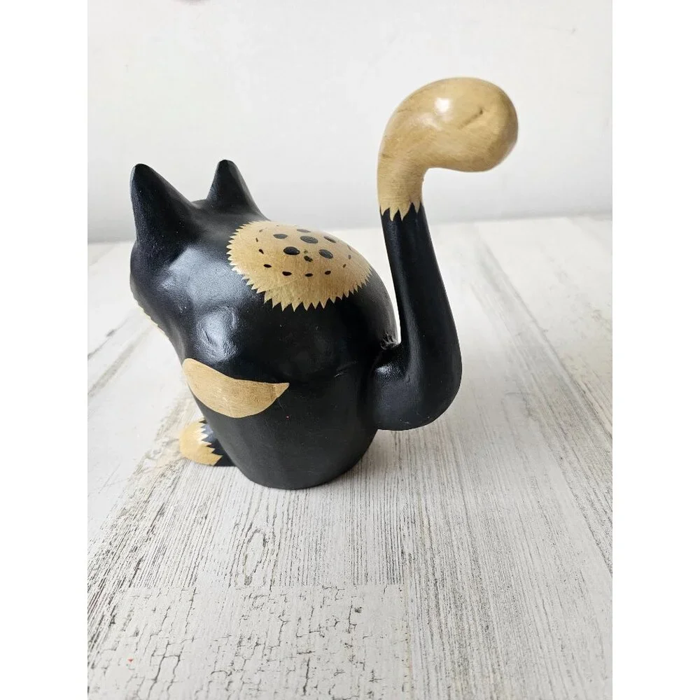 Pier 1 cat Indonesia statue figurine‎ decor unique